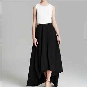 Alice + Olivia Colorblock High-Low Cut-Out Dress